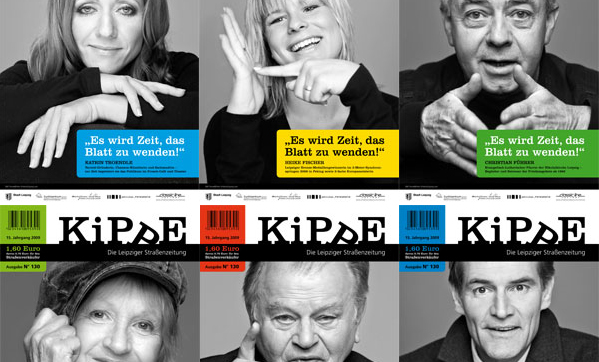 Der Mensch im Fokus der Berichterstattung: Titelseiten der Leipziger Straßenzeitung „KiPPE”.