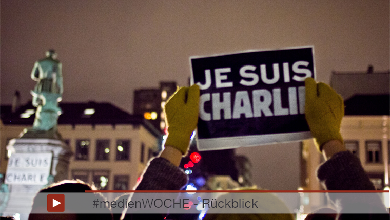 Das Medienthema der Woche: Medienmeldungen rund um die Anschläge auf Charlie Hebdo.