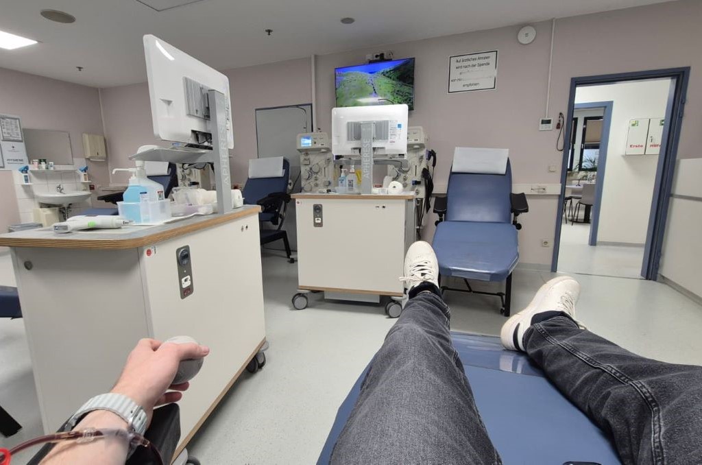 Raum in dem Plasma gespendet wird