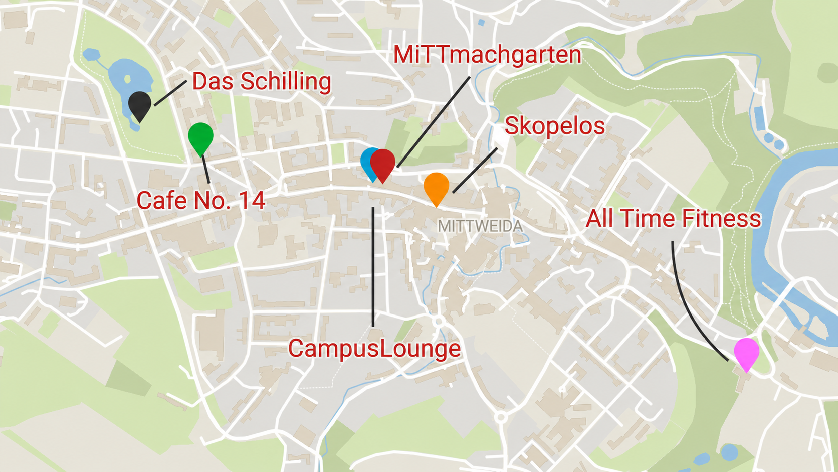 eine Übersichtskarte der im Beitrag erwähnten Orte.
